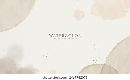 Abstract horizontal watercolor background. Neutral light colored empty space background illustration
