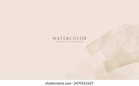 Abstract horizontal watercolor background. Neutral light colored empty space background illustration