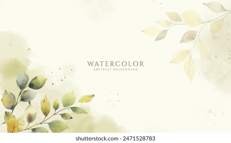 Abstract horizontal watercolor background. Neutral light colored empty space background illustration
