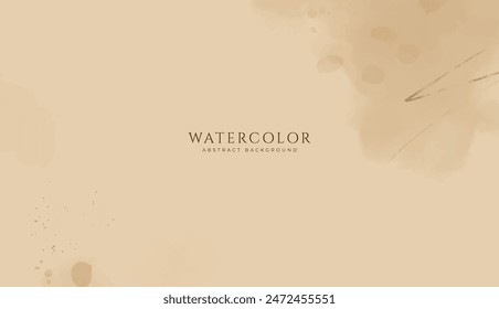 Abstract horizontal watercolor background. Neutral light colored empty space background illustration
