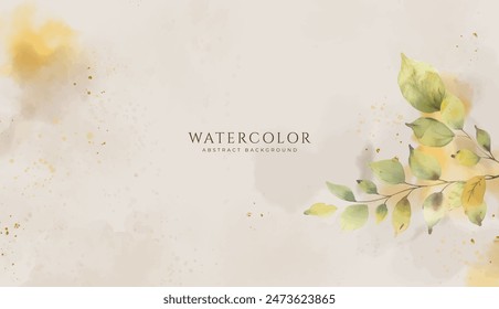 Abstract horizontal watercolor background. Neutral light colored empty space background illustration
