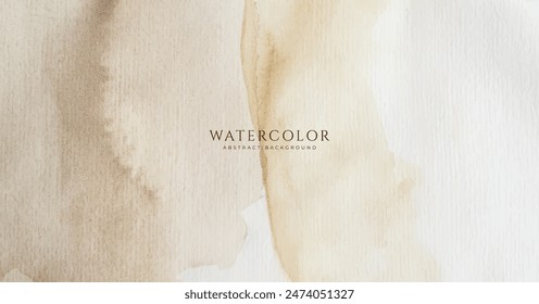 Abstract horizontal watercolor background. Neutral light colored empty space background illustration