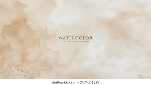 Abstract horizontal watercolor background. Neutral light colored empty space background illustration