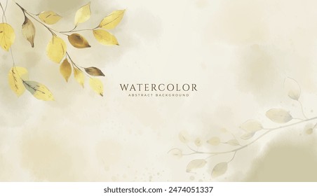 Abstract horizontal watercolor background. Neutral light colored empty space background illustration