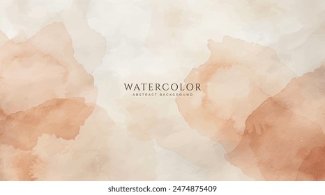 Abstract horizontal watercolor background. Neutral light colored empty space background illustration