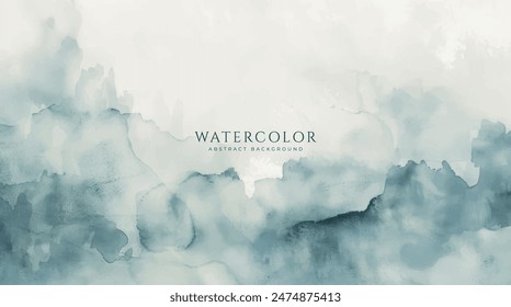 Abstrakter Horizontaler Aquarellhintergrund. Neutrale helle leere Raumhintergrunddarstellung