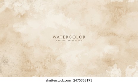 Abstract horizontal watercolor background. Neutral light colored empty space background illustration