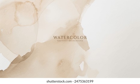 Abstract horizontal watercolor background. Neutral light colored empty space background illustration