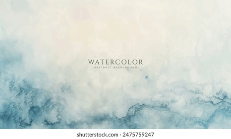 Abstract horizontal watercolor background. Neutral light colored empty space background illustration