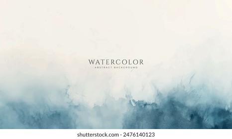 Abstract horizontal watercolor background. Neutral light colored empty space background illustration