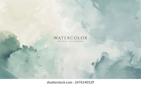 Abstract horizontal watercolor background. Neutral light colored empty space background illustration