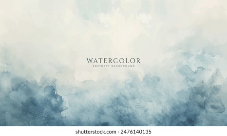 Abstract horizontal watercolor background. Neutral light colored empty space background illustration