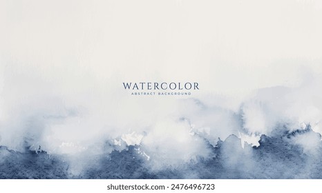 Abstract horizontal watercolor background. Neutral light colored empty space background illustration