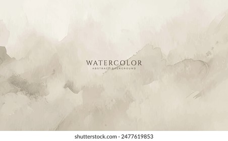 Abstract horizontal watercolor background. Neutral light colored empty space background illustration