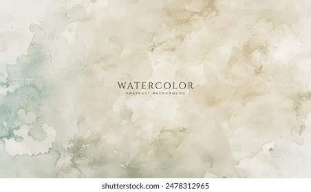 Abstract horizontal watercolor background. Neutral light colored empty space background illustration