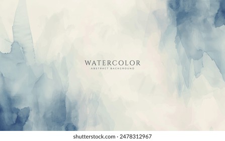 Abstract horizontal watercolor background. Neutral light colored empty space background illustration