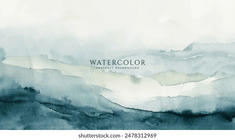 Abstrakter Horizontaler Aquarellhintergrund. Neutrale helle leere Raumhintergrunddarstellung