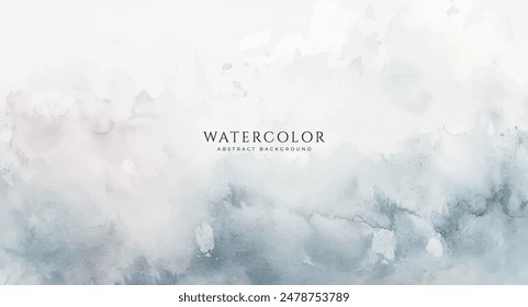 Abstractas fondo Horizontal de acuarela. Ilustración de fondo de espacio vacío de color claro neutro