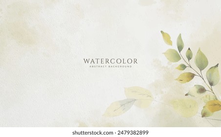 Abstract horizontal watercolor background. Neutral light colored empty space background illustration