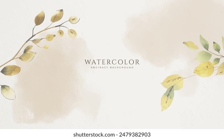 Abstractas fondo Horizontal de acuarela. Ilustración de fondo de espacio vacío de color claro neutro
