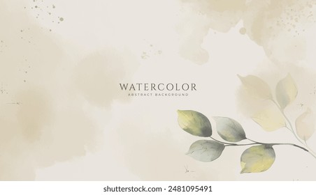 Abstrakter Horizontaler Aquarellhintergrund. Neutrale helle leere Raumhintergrunddarstellung