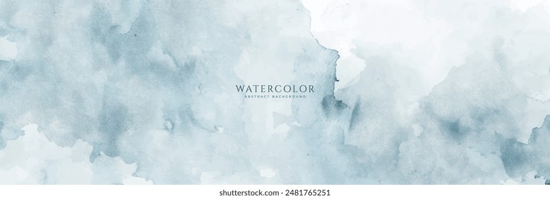 Abstract horizontal watercolor background. Neutral light colored empty space background illustration