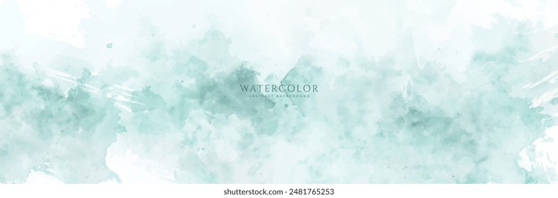 Abstract horizontal watercolor background. Neutral light colored empty space background illustration