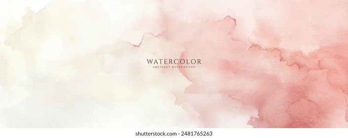 Abstract horizontal watercolor background. Neutral light colored empty space background illustration