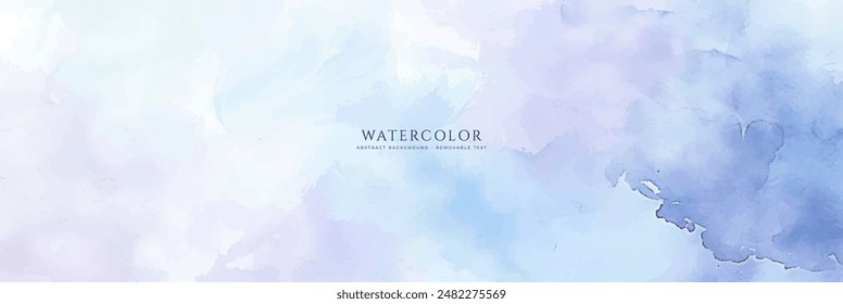 Abstract horizontal watercolor background. Neutral light colored empty space background illustration