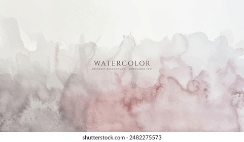 Abstract horizontal watercolor background. Neutral light colored empty space background illustration