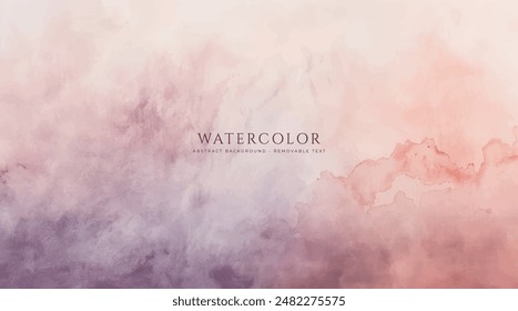 Abstract horizontal watercolor background. Neutral light colored empty space background illustration