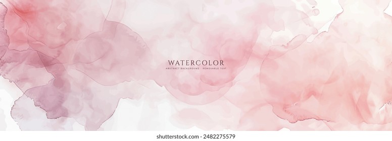 Abstract horizontal watercolor background. Neutral light colored empty space background illustration