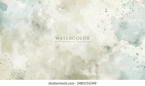 Abstract horizontal watercolor background. Neutral light colored empty space background illustration