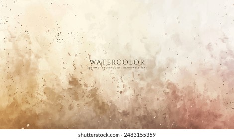Abstract horizontal watercolor background. Neutral light colored empty space background illustration