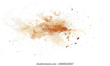 Abstract horizontal watercolor background. Neutral light colored empty space background illustration