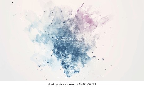 Abstract horizontal watercolor background. Neutral light colored empty space background illustration