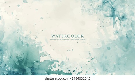 Abstract horizontal watercolor background. Neutral light colored empty space background illustration