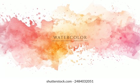 Abstract horizontal watercolor background. Neutral light colored empty space background illustration