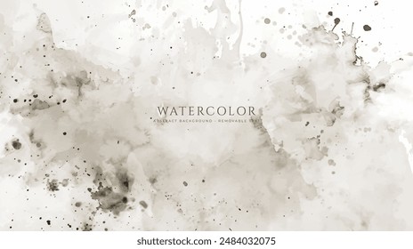 Abstract horizontal watercolor background. Neutral light colored empty space background illustration