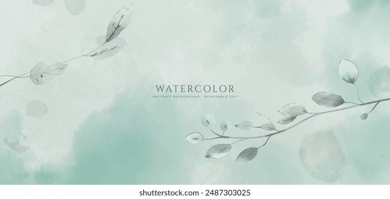 Abstract horizontal watercolor background. Neutral light colored empty space background illustration