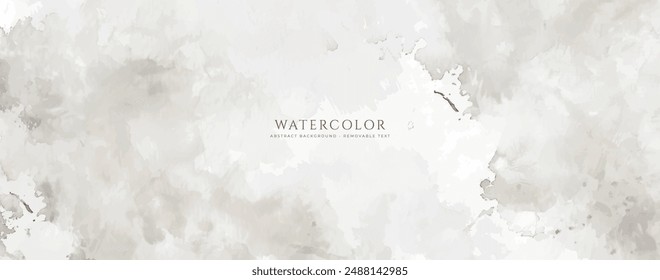 Abstract horizontal watercolor background. Neutral light colored empty space background illustration