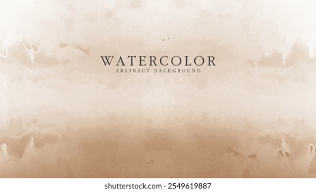 Abstract horizontal watercolor background. Neutral light colored empty space background illustration