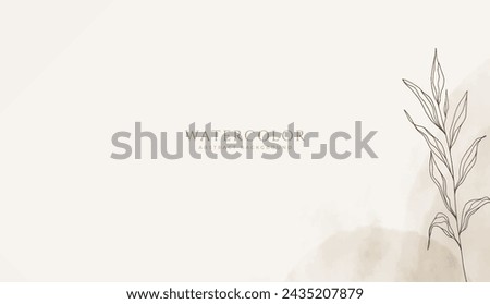 Abstract horizontal watercolor background. Neutral light brown beige colored empty space background illustration