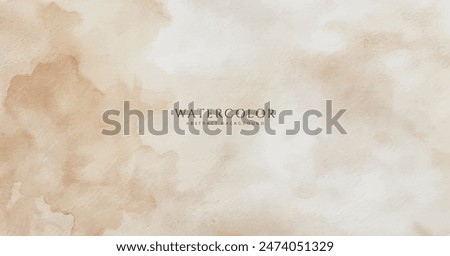 Abstract horizontal watercolor background. Neutral light colored empty space background illustration