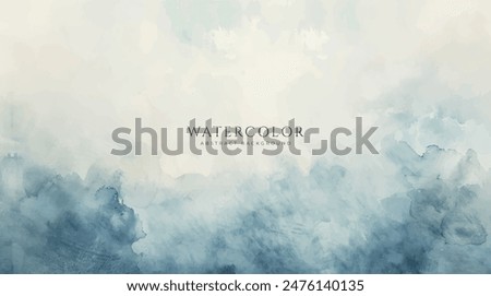 Abstract horizontal watercolor background. Neutral light colored empty space background illustration
