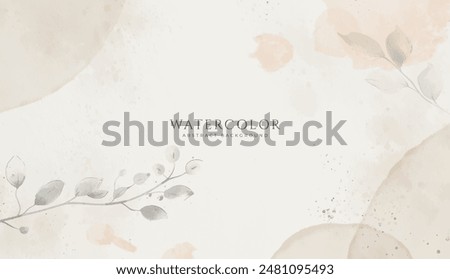 Abstract horizontal watercolor background. Neutral light colored empty space background illustration
