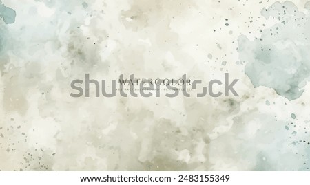 Abstract horizontal watercolor background. Neutral light colored empty space background illustration