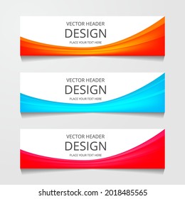 abstract horizontal wave website banner. vector illustration