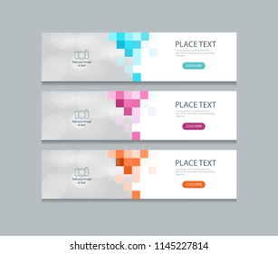 abstract horizontal  web banner design template backgrounds