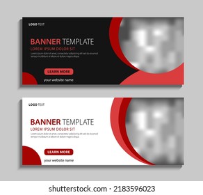 Abstract horizontal web banner design template. Modern business advertising banner design with space for pictures. Can be used for social media post, header, cover